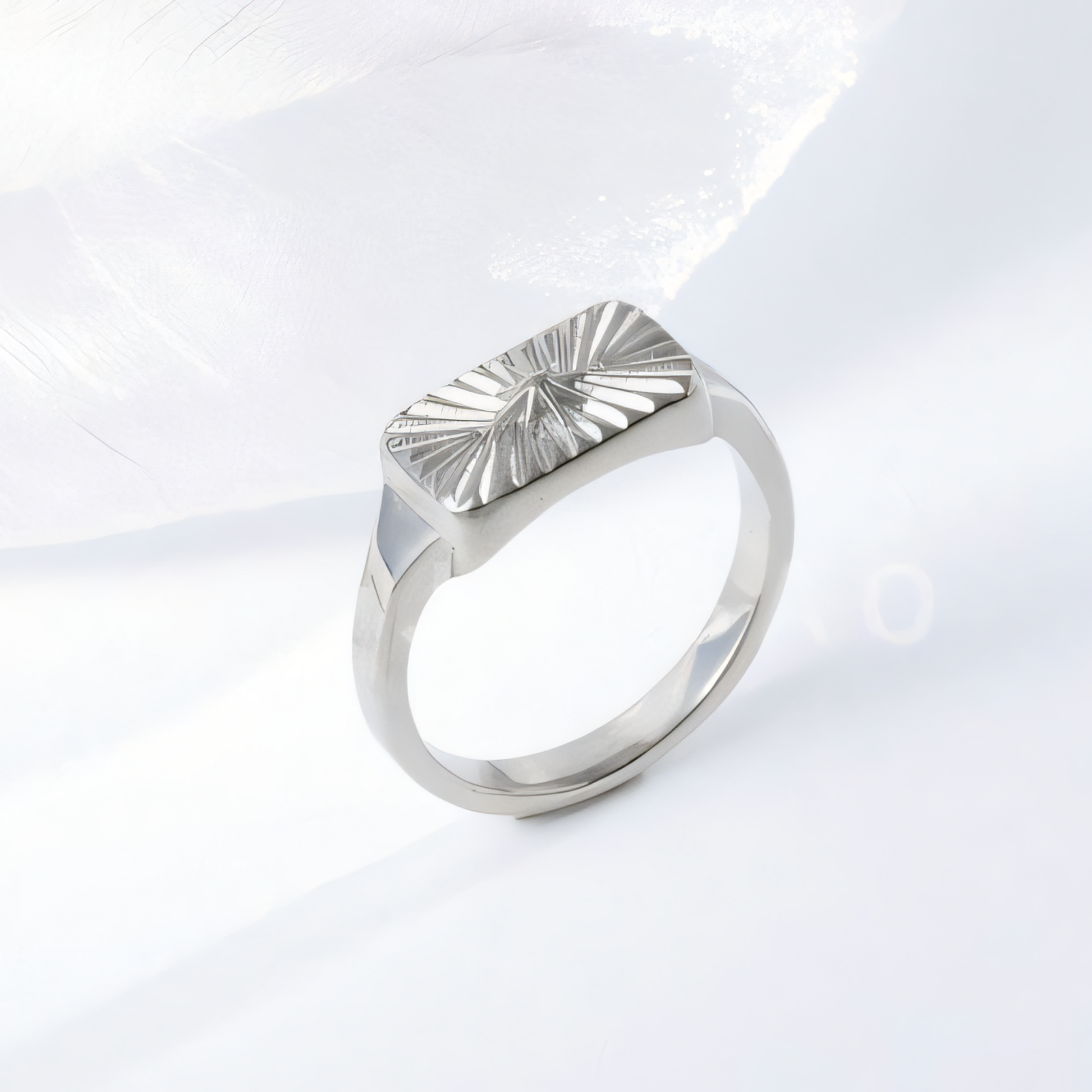 Radiant Texture Stainless Steel Ring Unisex Minimalist Fashion Band | G001499
