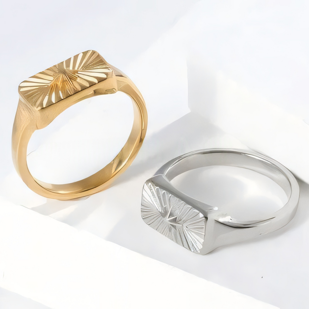 Radiant Texture Stainless Steel Ring Unisex Minimalist Fashion Band | G001499