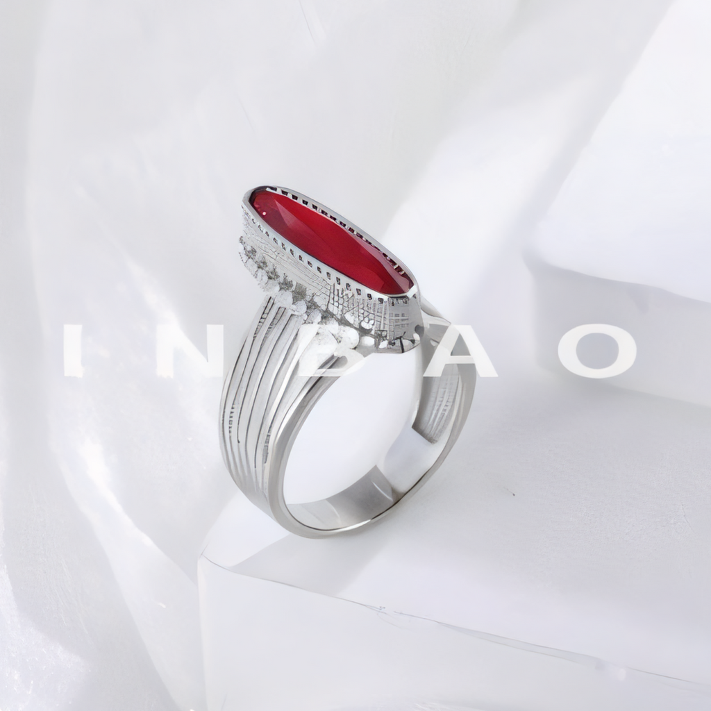 Vintage colored enamel stainless steel women's ring | BL2052