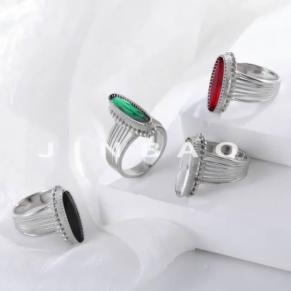 Vintage colored enamel stainless steel women's ring | BL2052