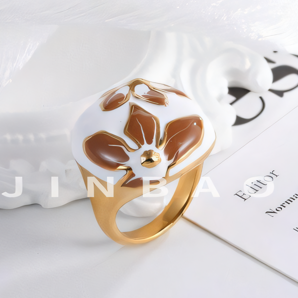 Romantic Floral Pattern Stainless Steel Ring Women's Ring | G004607