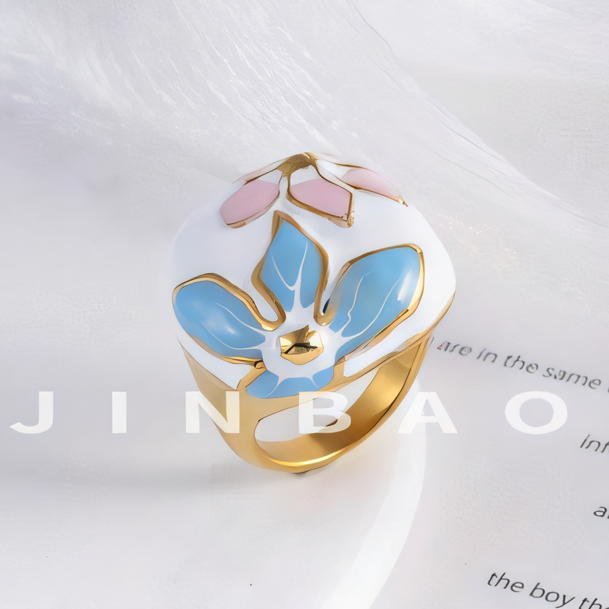 Romantic Floral Pattern Stainless Steel Ring Women's Ring | G004607