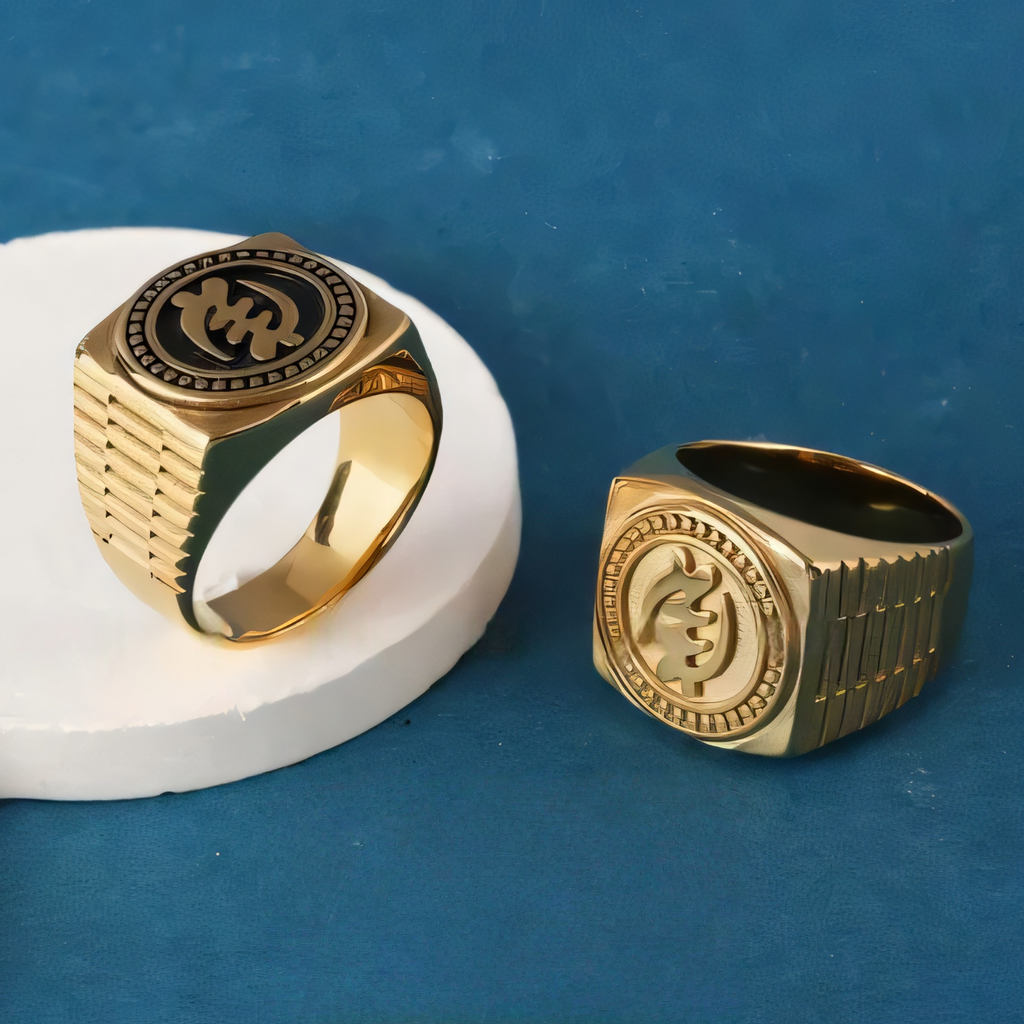 Round Zodiac Pattern Relief Retro Stainless Steel Ring | G003