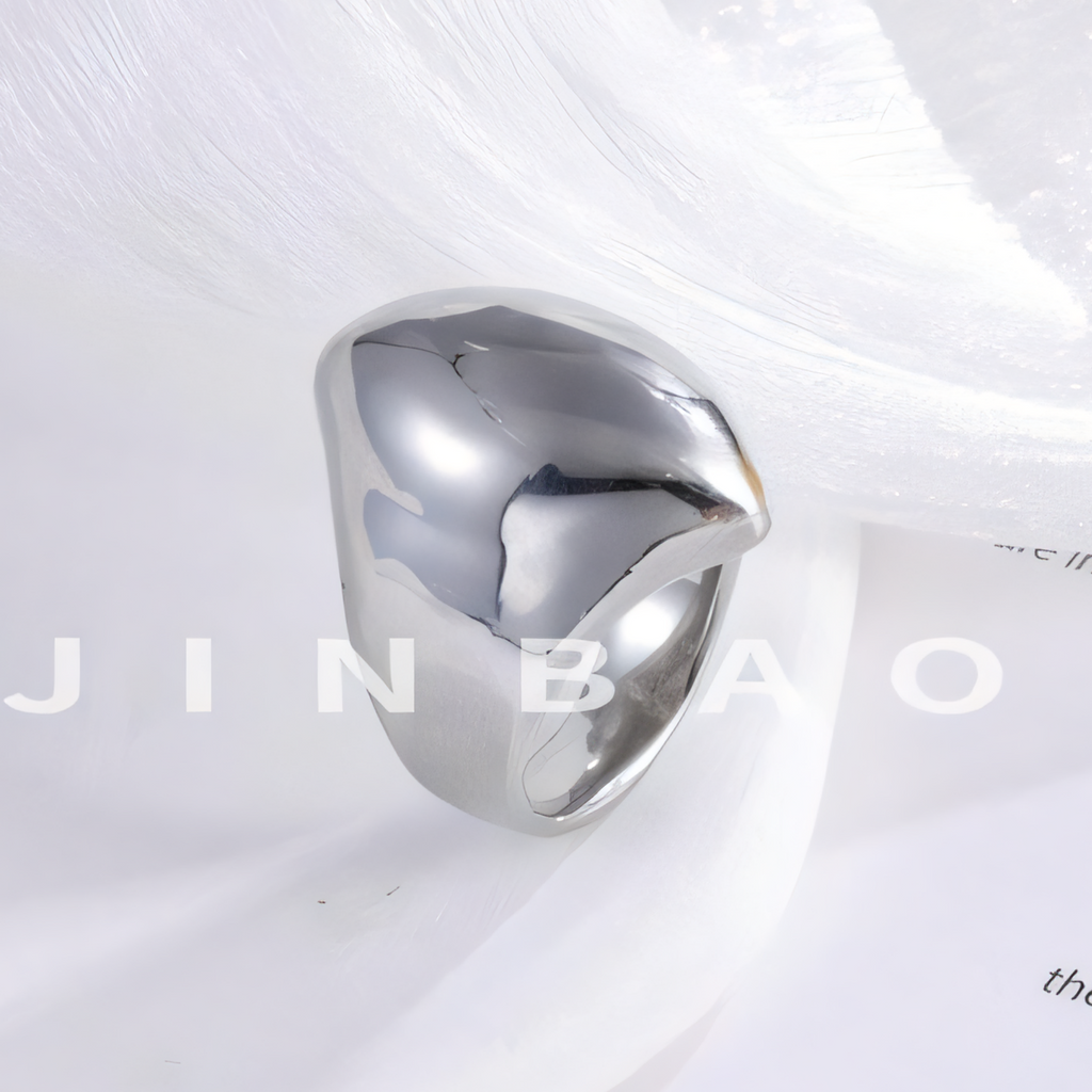 Simple Smooth Curve Stainless Steel Women's Ring | ML083