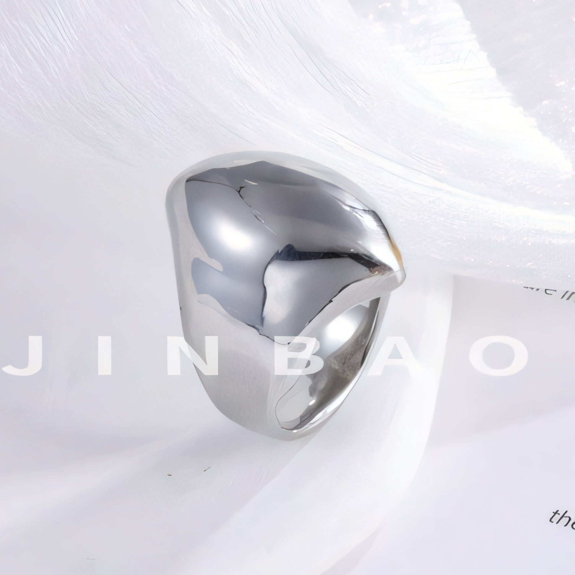 Simple Smooth Curve Stainless Steel Women's Ring | ML083