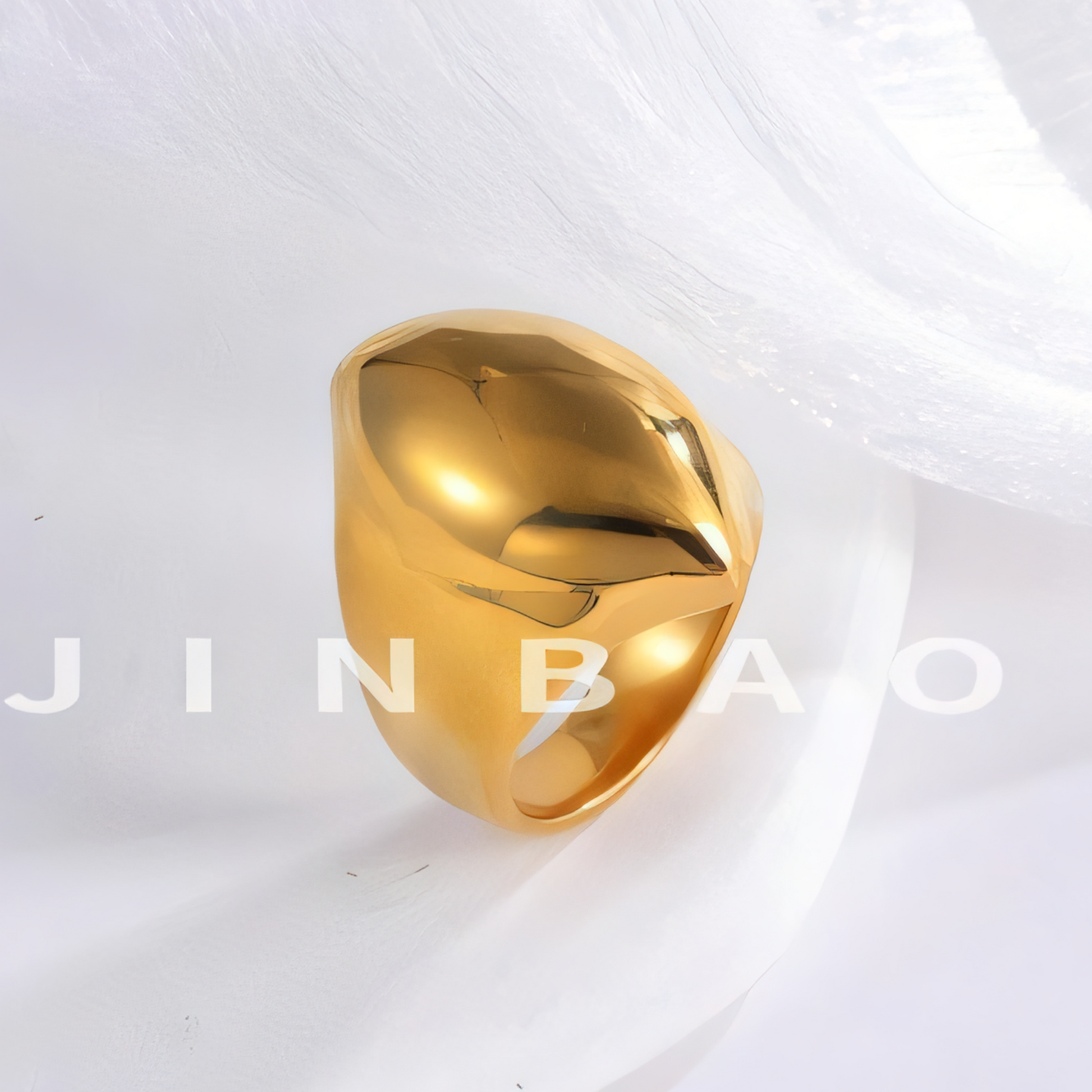 Simple Smooth Curve Stainless Steel Women's Ring | ML083