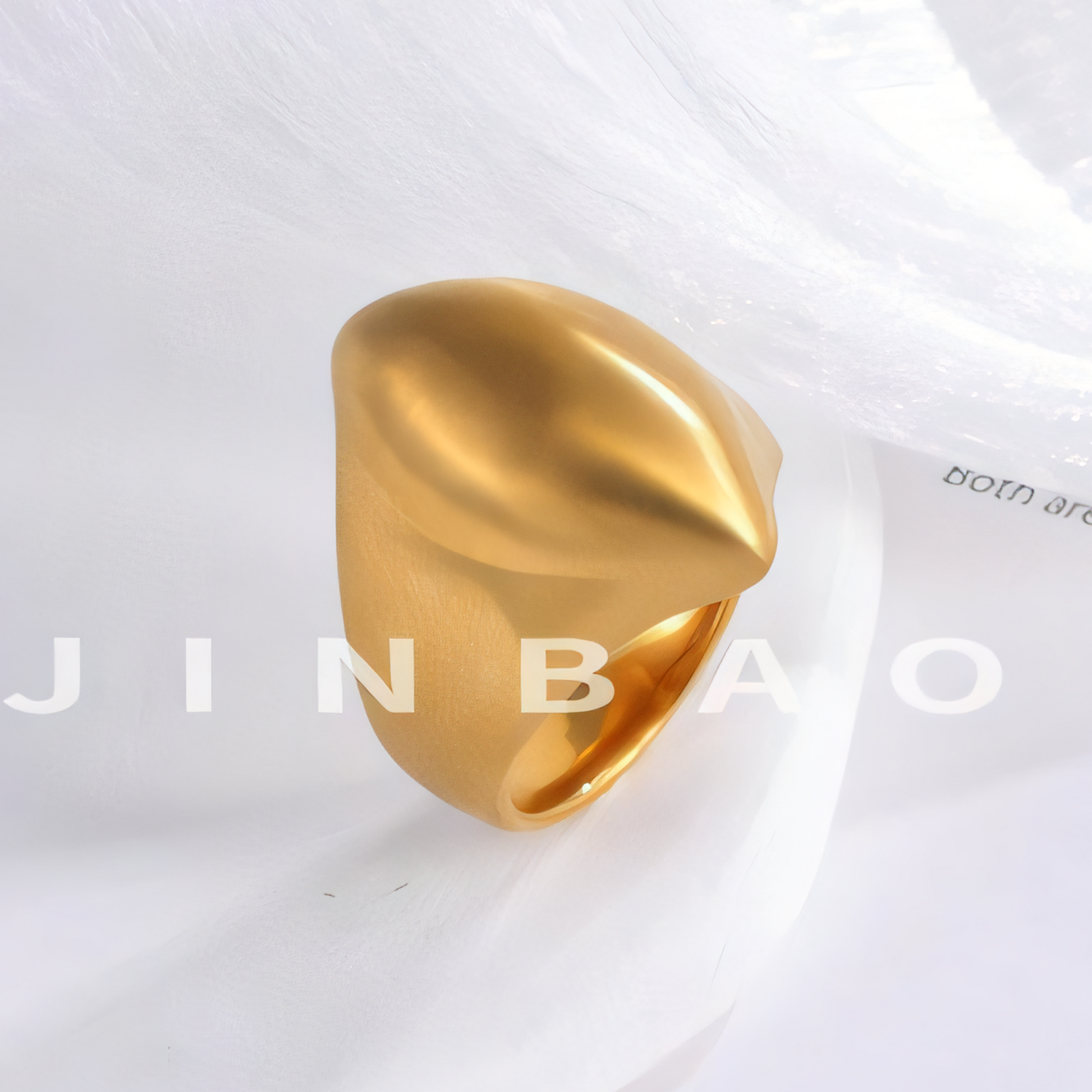Simple Smooth Curve Stainless Steel Women's Ring | ML083