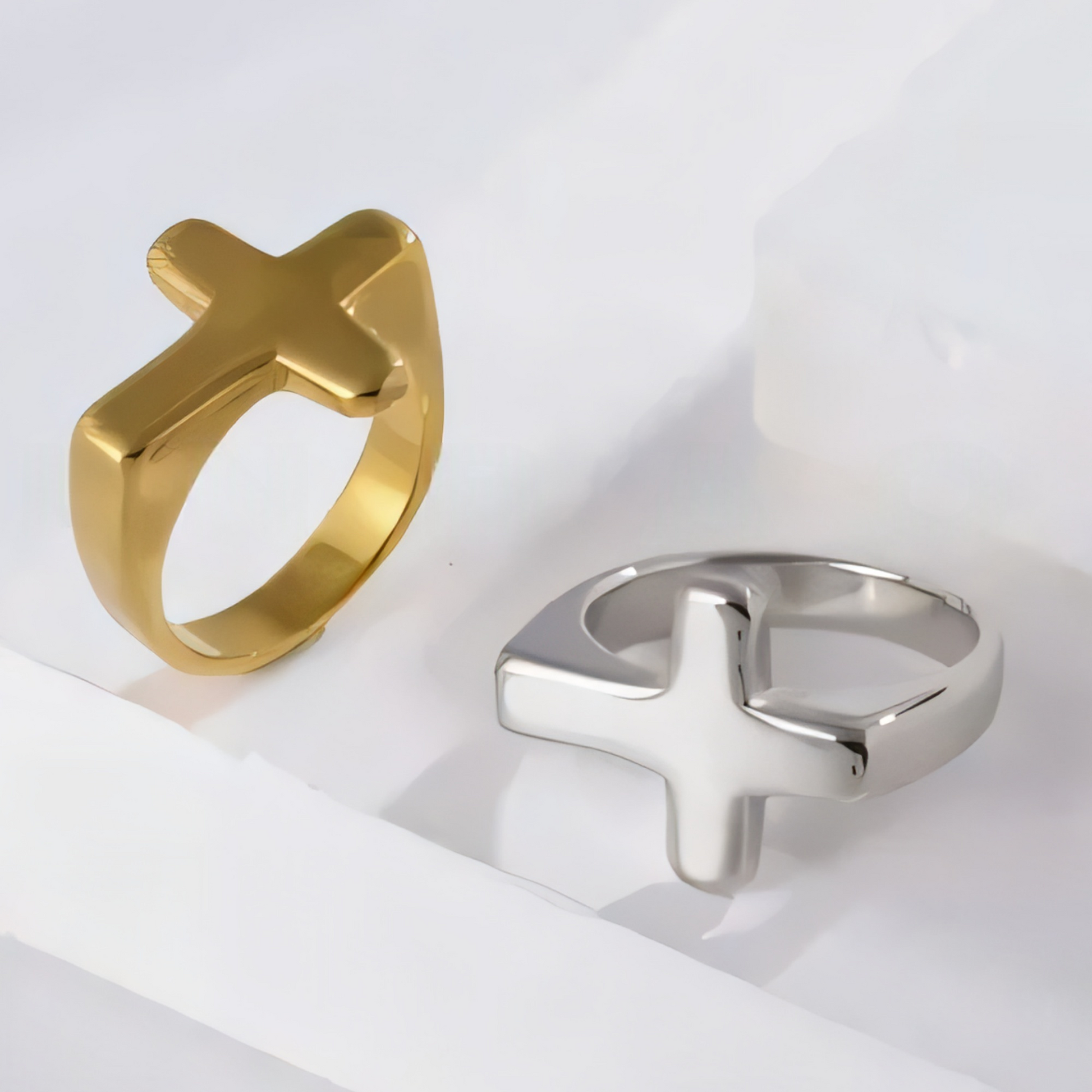 Simple Cross Stainless Steel Ring Unisex Ring | G002608