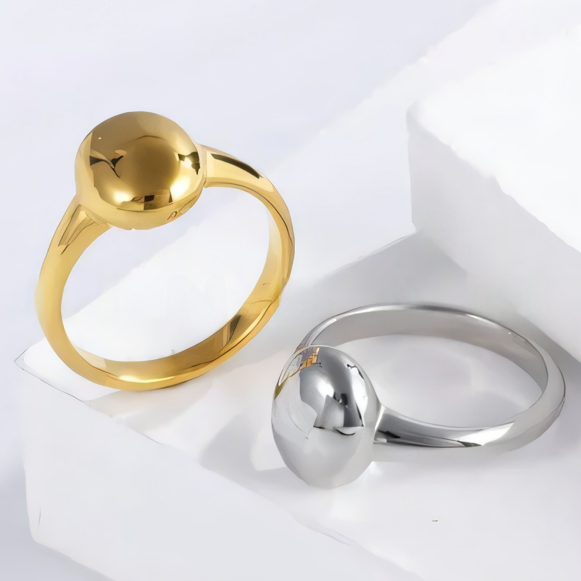 Sleek Rounded Stainless Steel Ring Minimalist Design for Women | G002467