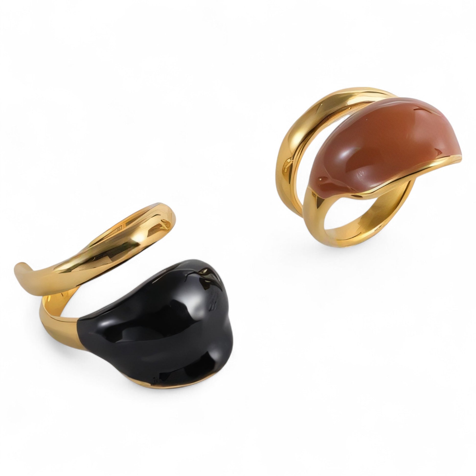 Colored resin women's stainless steel ring | G004328