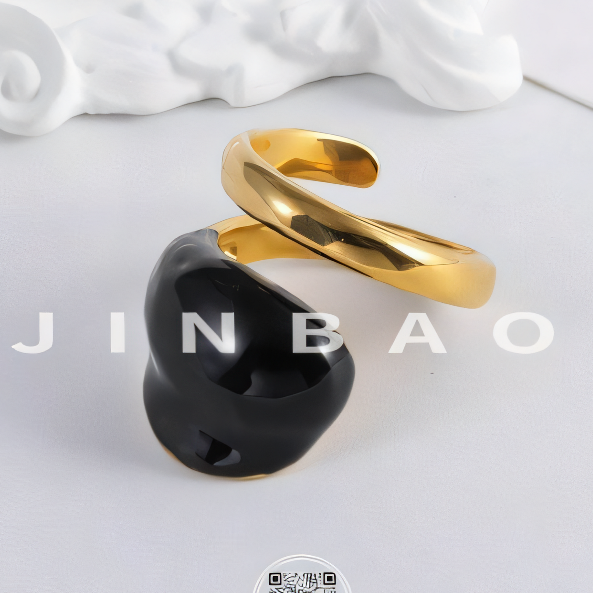 Colored resin women's stainless steel ring | G004328