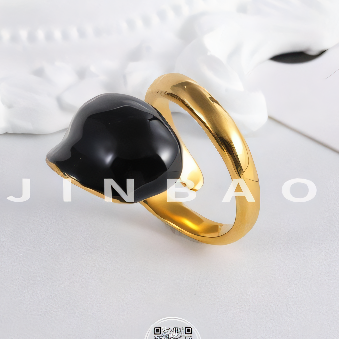 Colored resin women's stainless steel ring | G004328