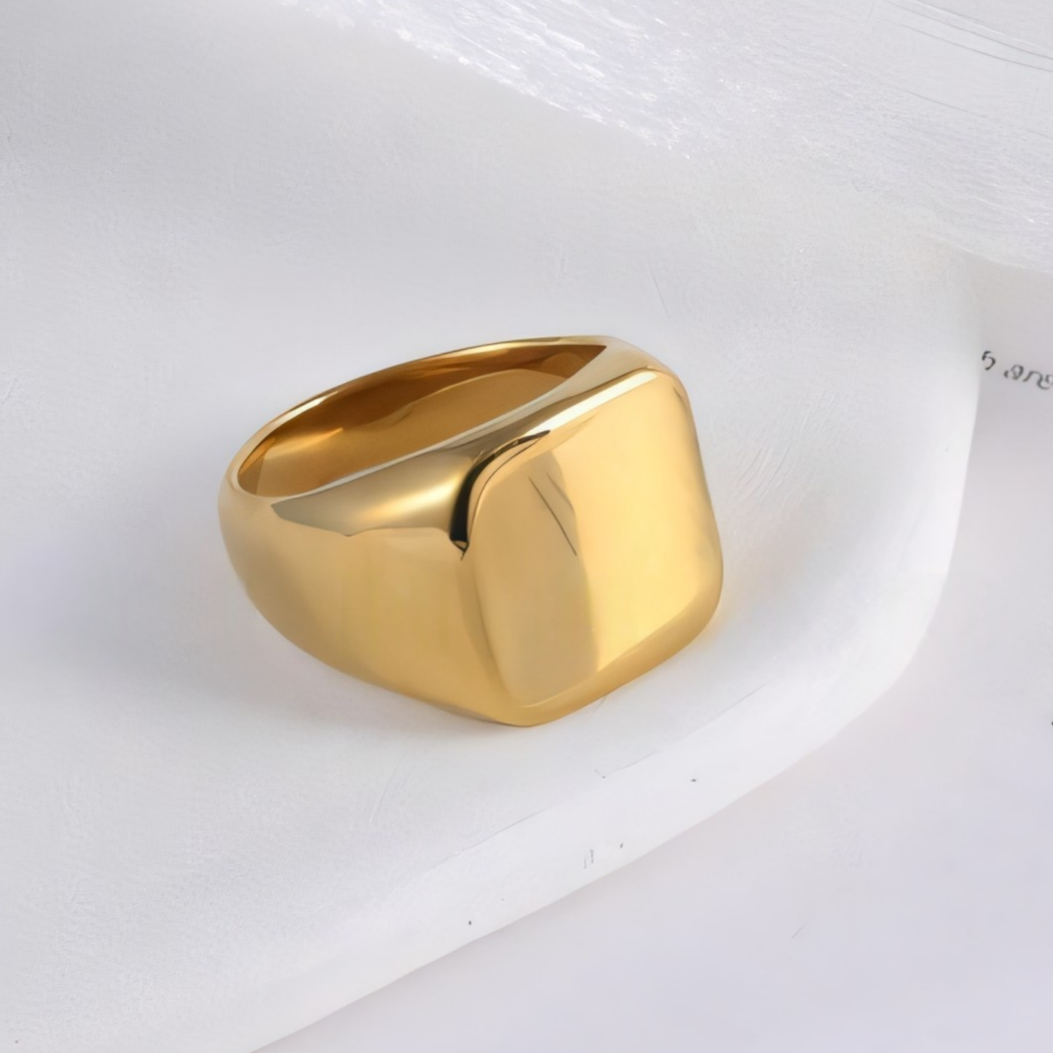 Smooth Square Minimalist Fashion Stainless Steel Men's Ring | A202