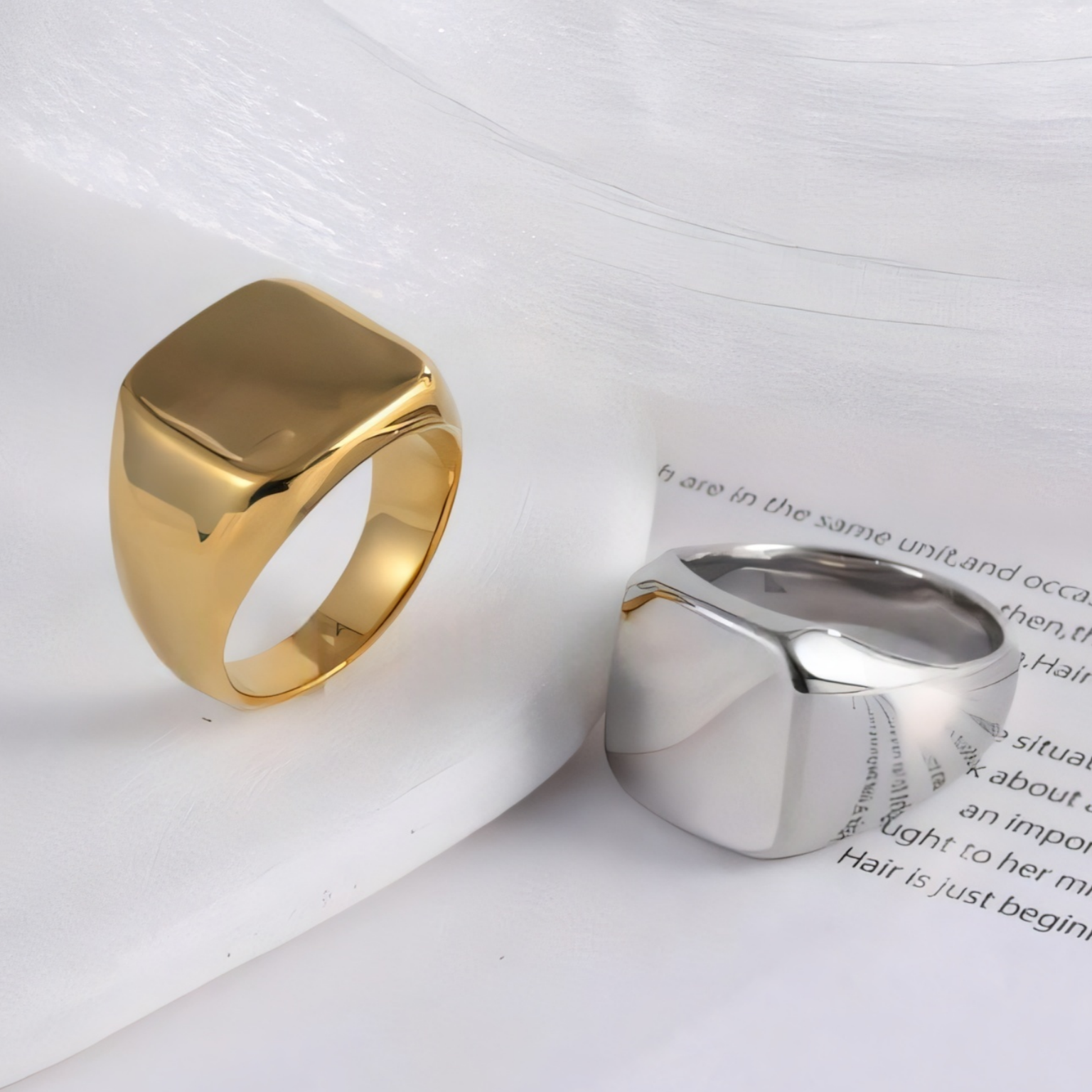 Smooth Square Minimalist Fashion Stainless Steel Men's Ring | A202