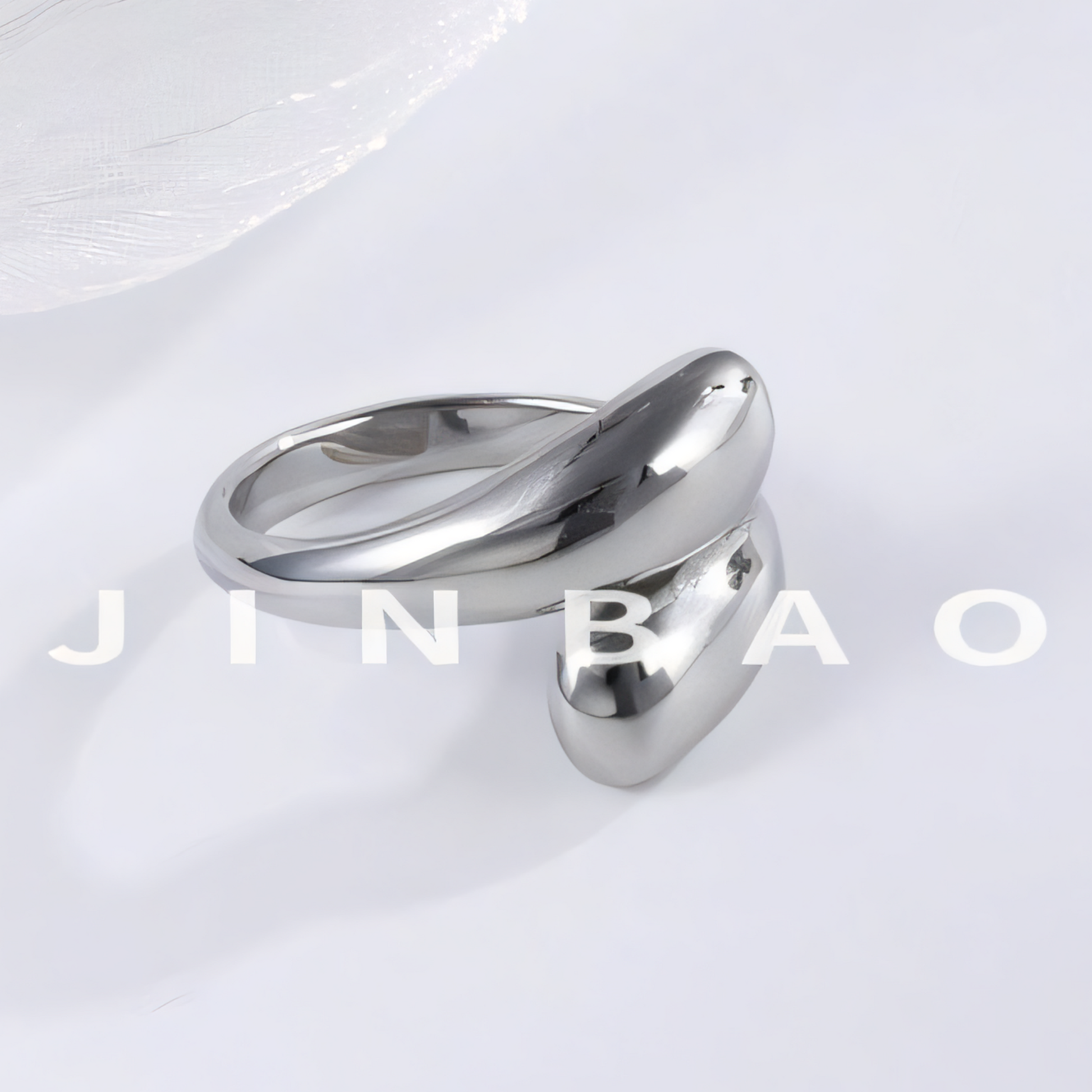 Smooth Streamlined Stainless Steel Fashion Ring for Women | N0094