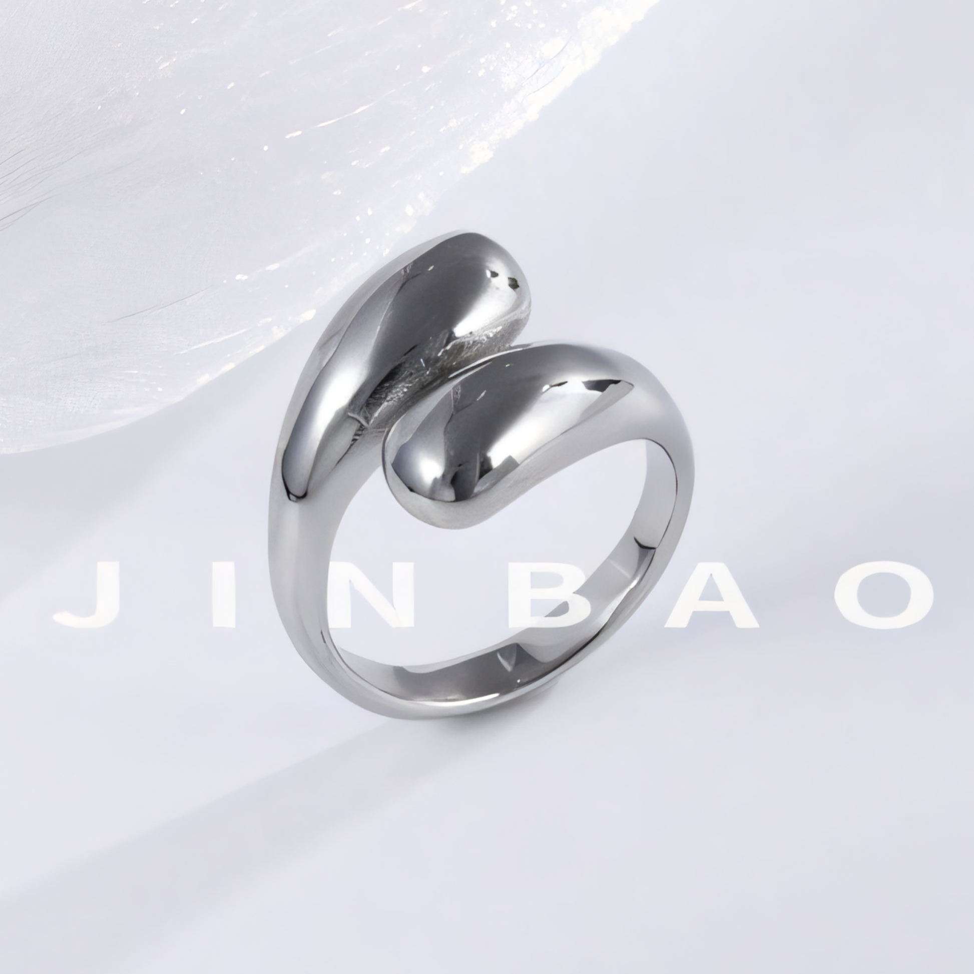 Smooth Streamlined Stainless Steel Fashion Ring for Women | N0094
