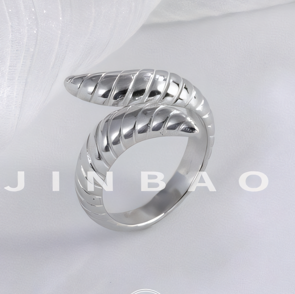 Spiral Stainless Steel Ring Modern Twisted Design for Women | G002470