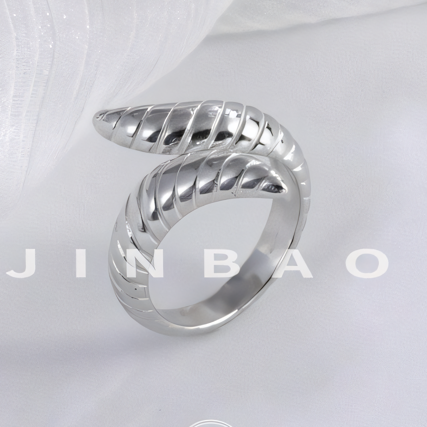 Spiral Stainless Steel Ring Modern Twisted Design for Women | G002470