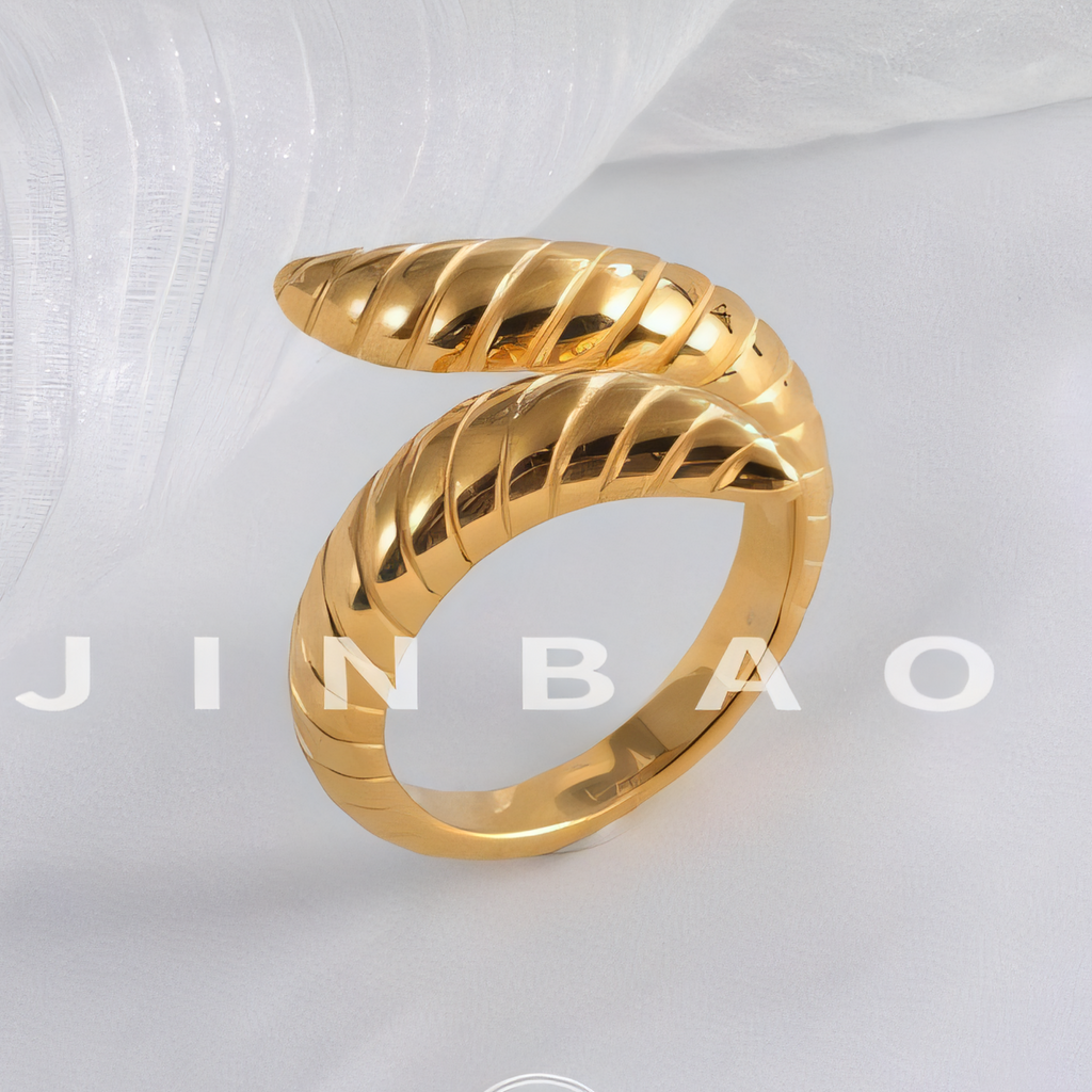 Spiral Stainless Steel Ring Modern Twisted Design for Women | G002470