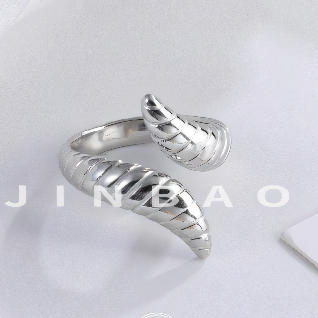 Spiral Stainless Steel Ring Modern Twisted Design for Women | G002470