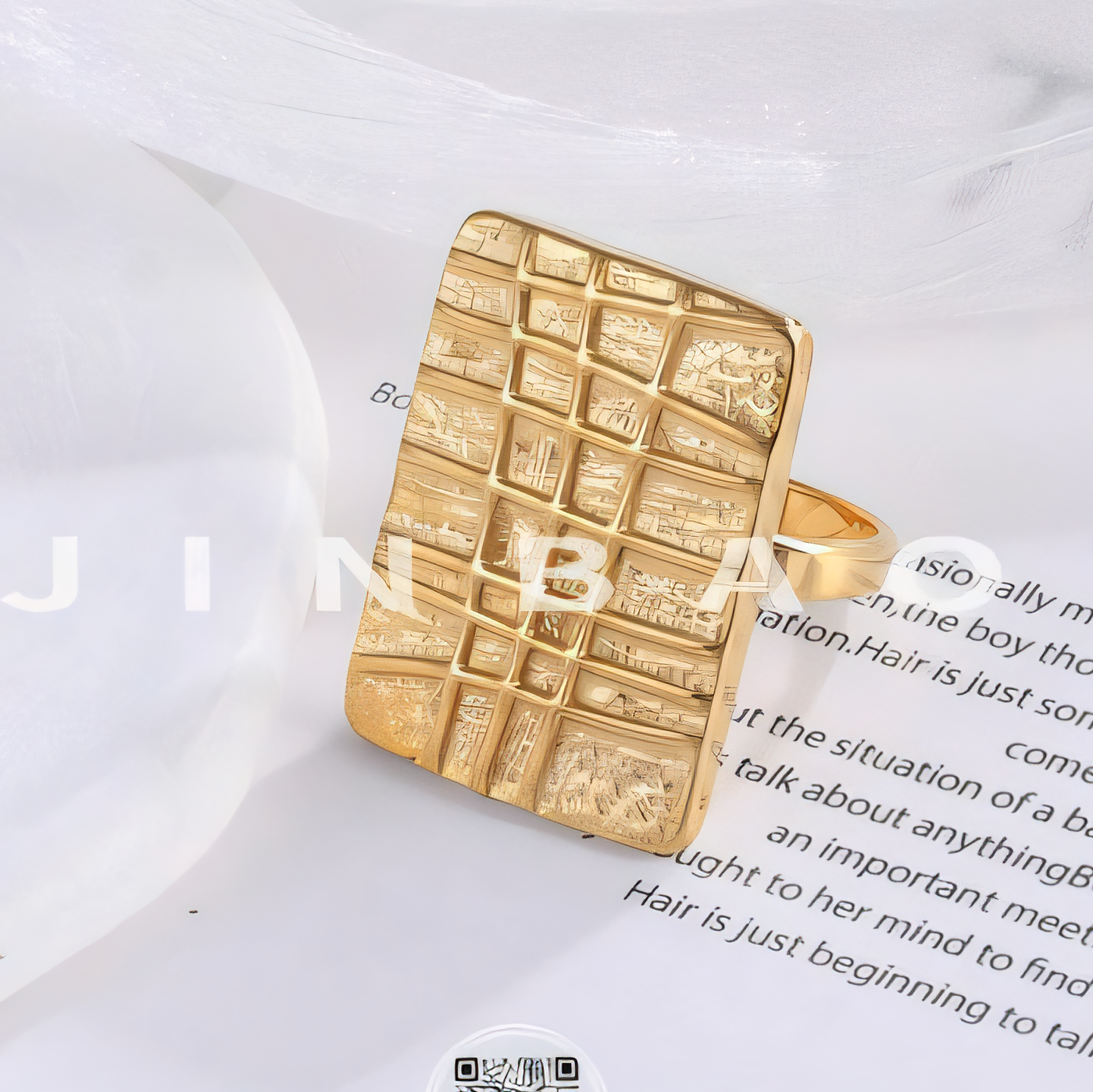 Square Grid Ring Modern Minimalist Design for Women | G003594