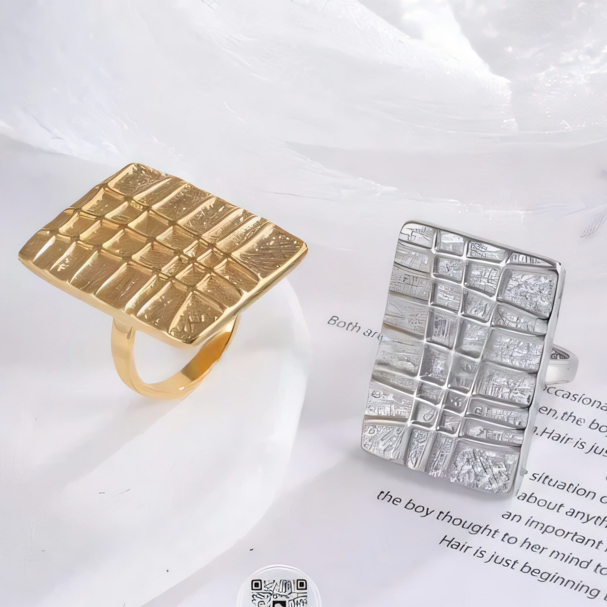 Square Grid Ring Modern Minimalist Design for Women | G003594