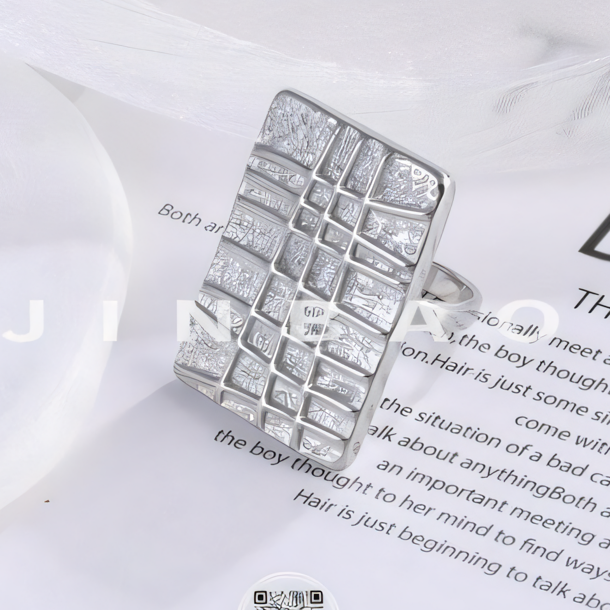 Square Grid Ring Modern Minimalist Design for Women | G003594