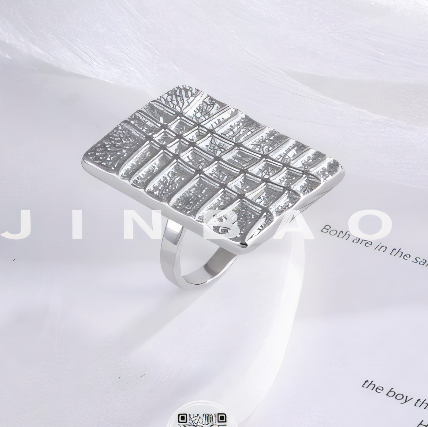 Square Grid Ring Modern Minimalist Design for Women | G003594