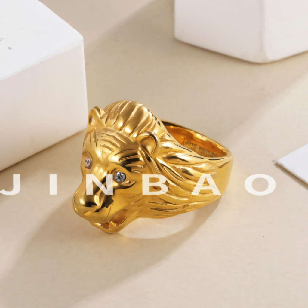 Stainless Steel Lion Head Men's Ring Vintage Style Classic Wild Jewelry | DZ996