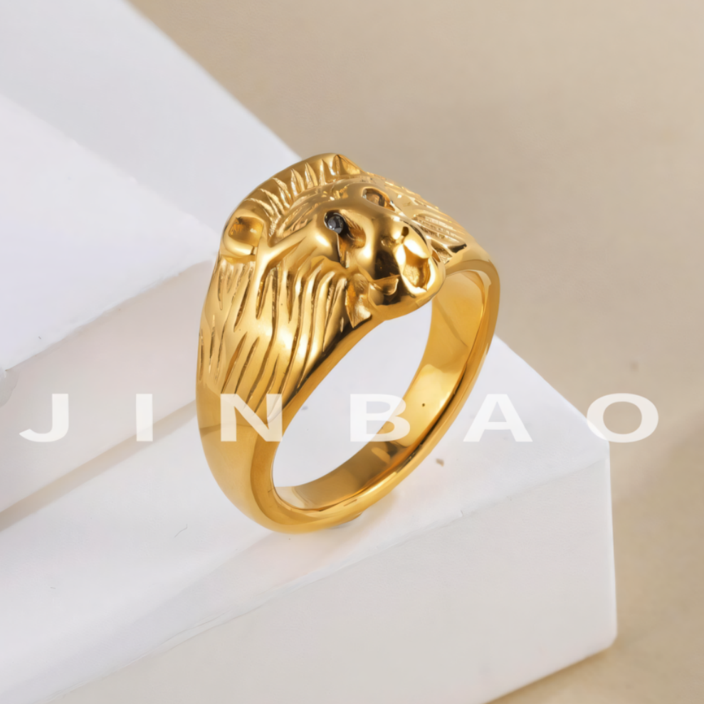 Retro lion head men's stainless steel ring | DZ338
