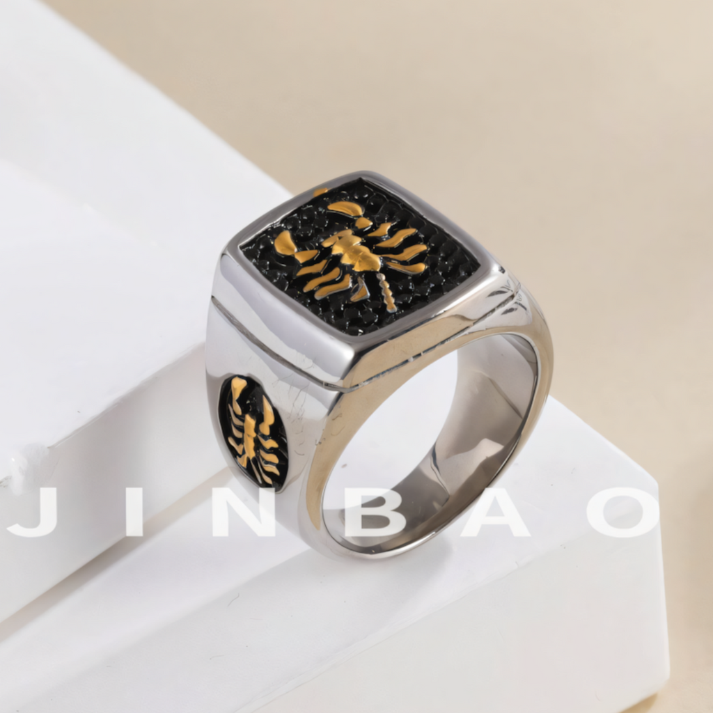 Vintage stainless steel scorpion men's ring | DZ164