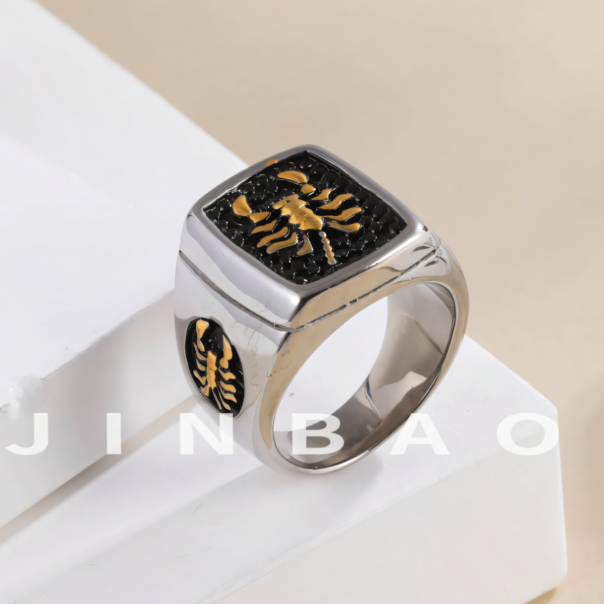 Vintage stainless steel scorpion men's ring | DZ164