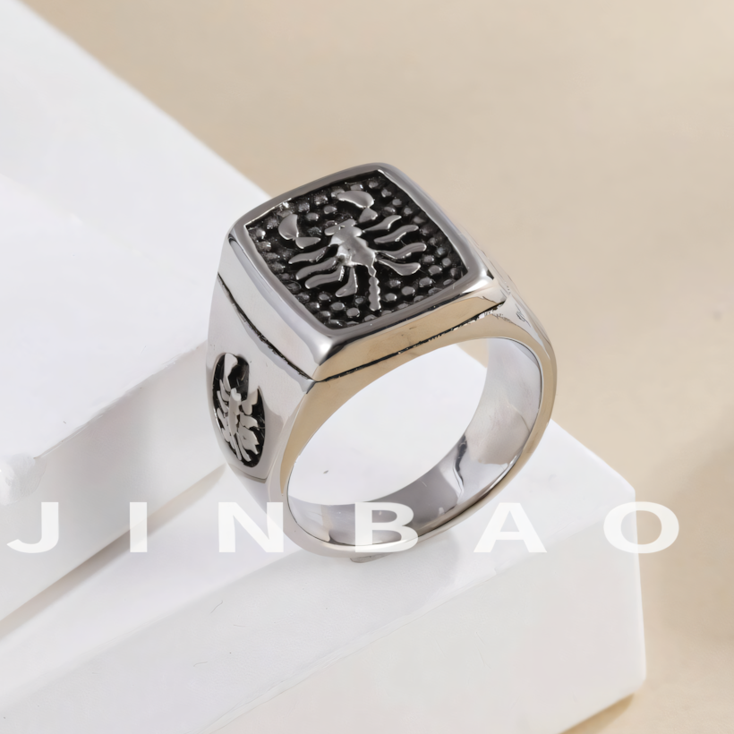 Vintage stainless steel scorpion men's ring | DZ164