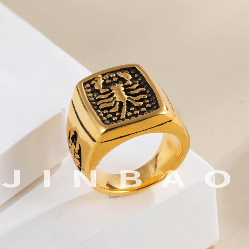 Vintage stainless steel scorpion men's ring | DZ164