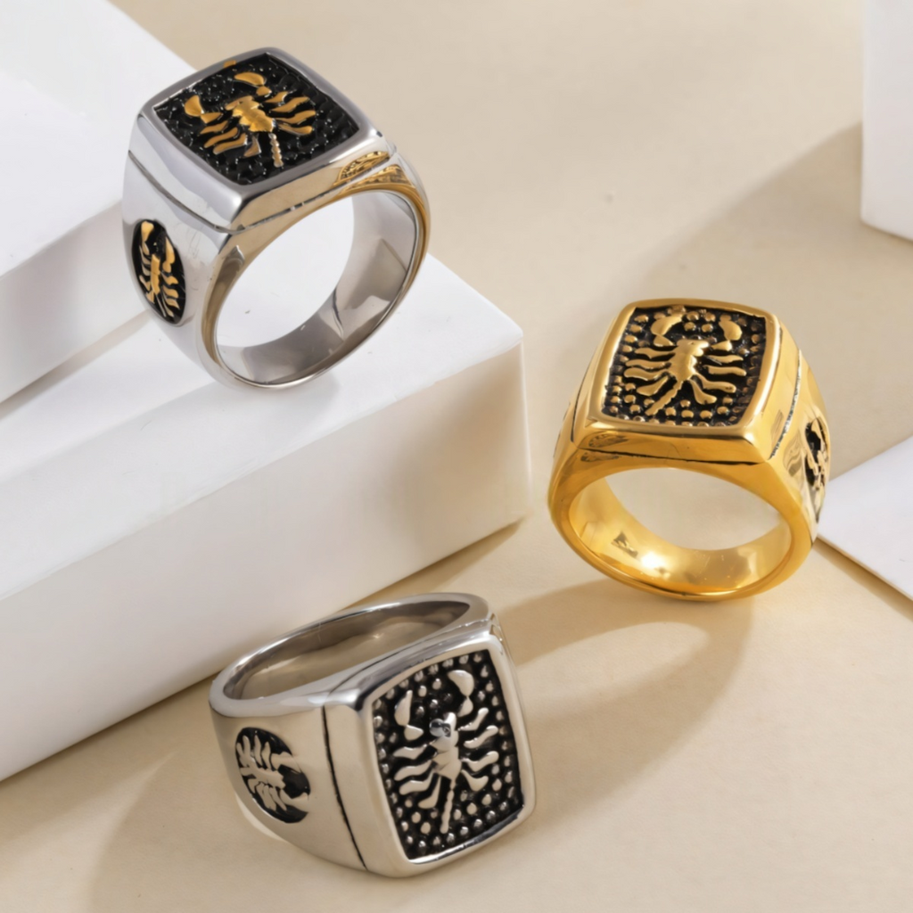 Vintage stainless steel scorpion men's ring | DZ164