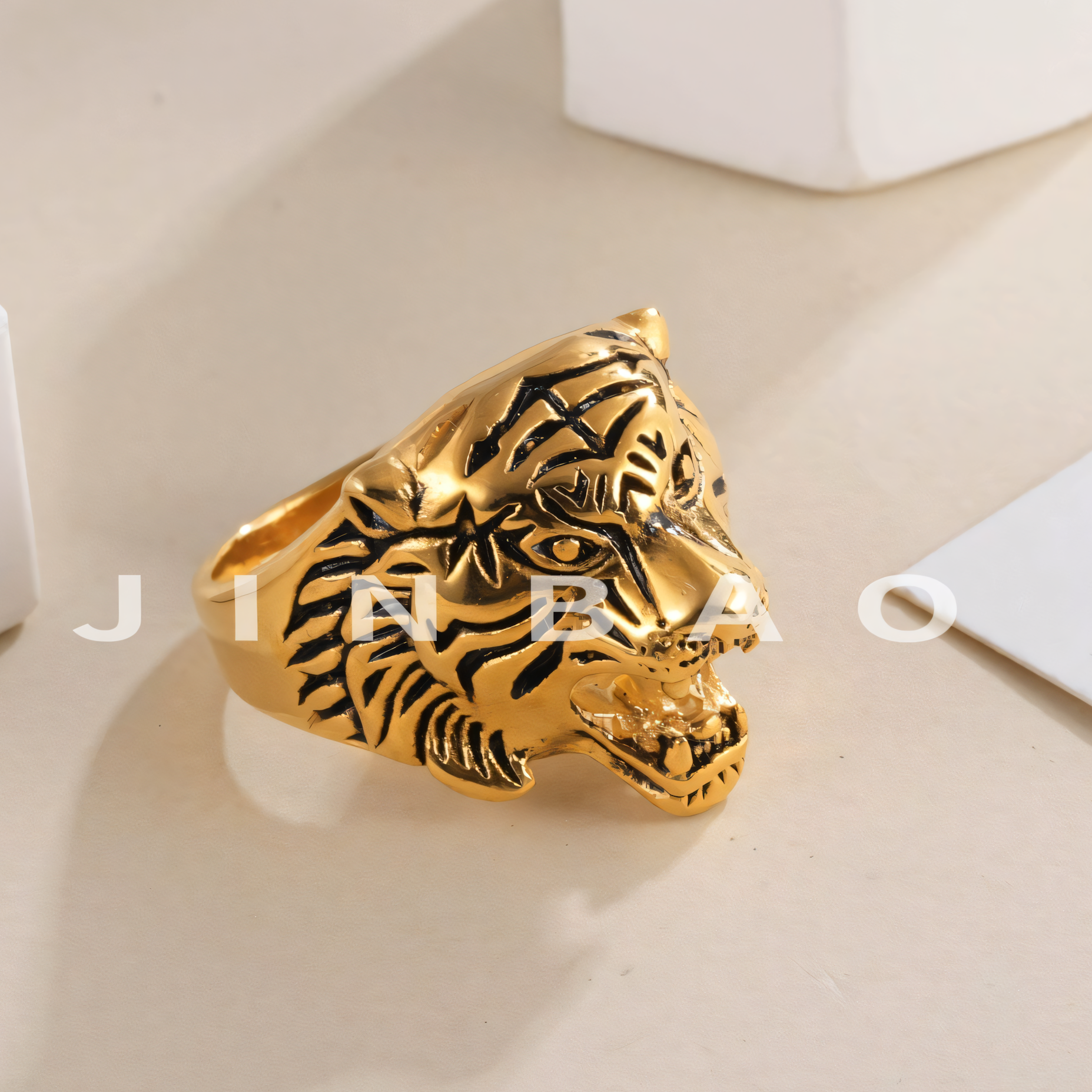 Stainless Steel Tiger Ring for Men Vintage Wild Style Animal Jewelry | DZ66