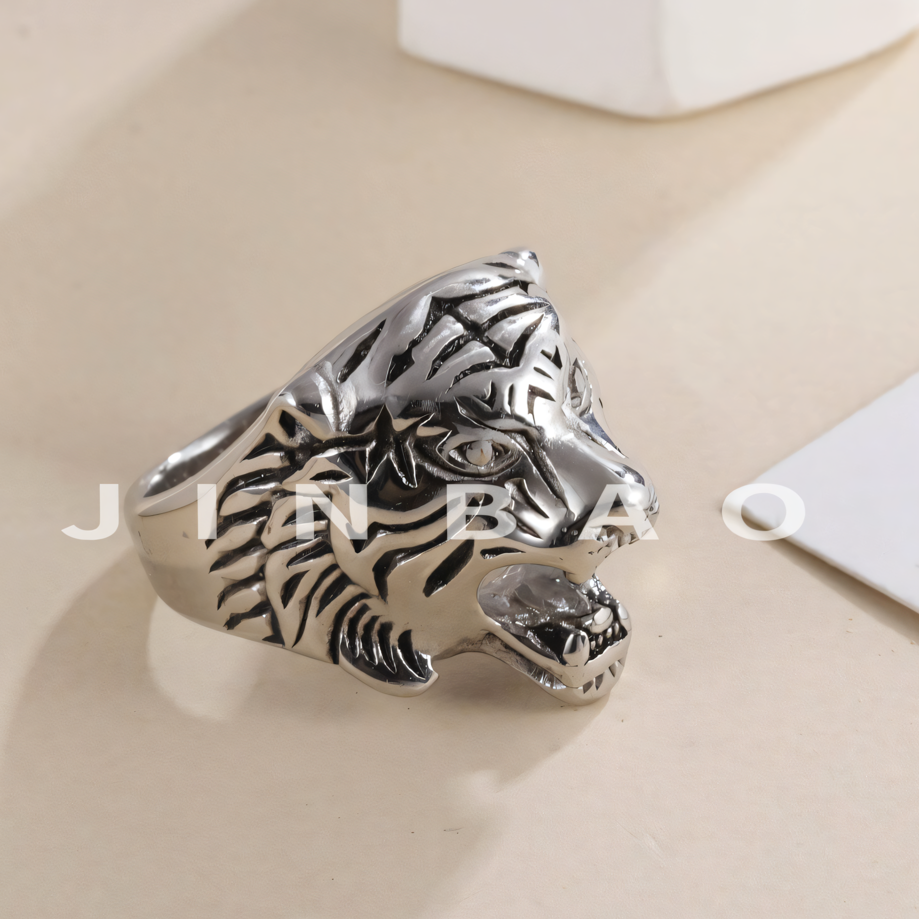 Stainless Steel Tiger Ring for Men Vintage Wild Style Animal Jewelry | DZ66