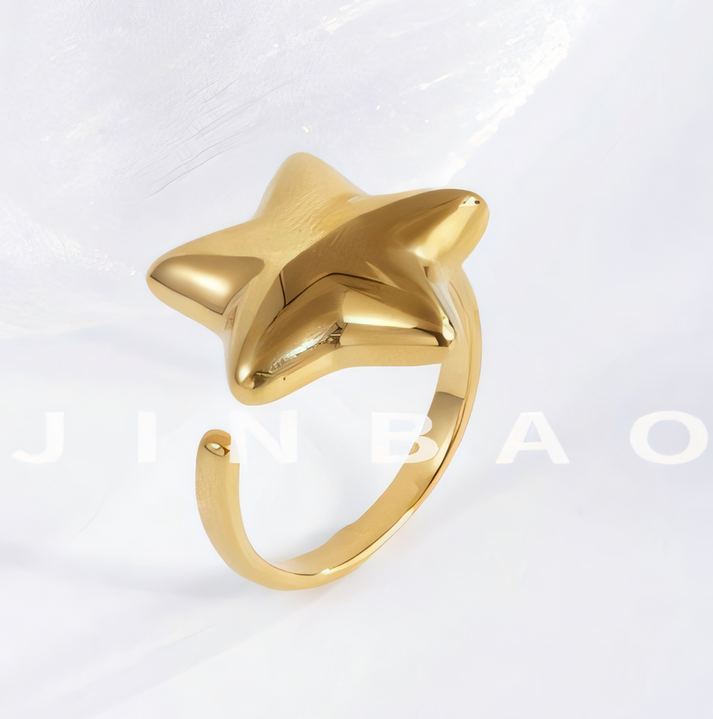 Star-Shaped Minimalist Fashion Stainless Steel Women's Ring | G003876