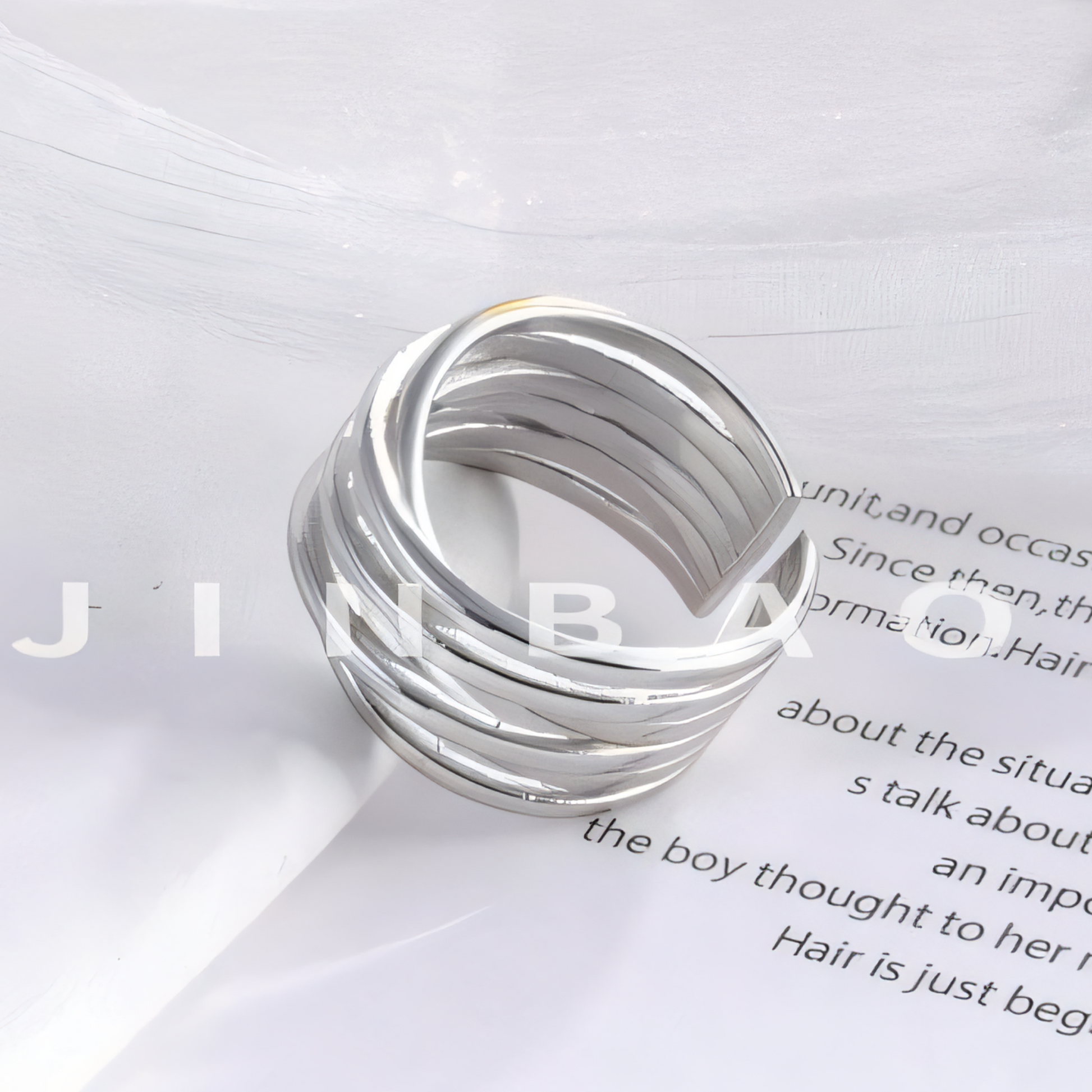 Multi-ring retro stacked design stainless steel women's ring | G00716