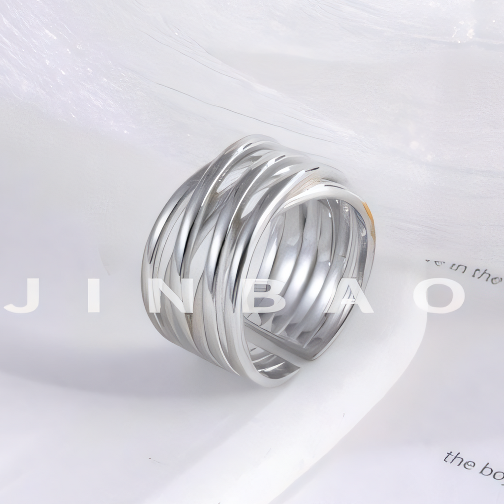 Multi-ring retro stacked design stainless steel women's ring | G00716