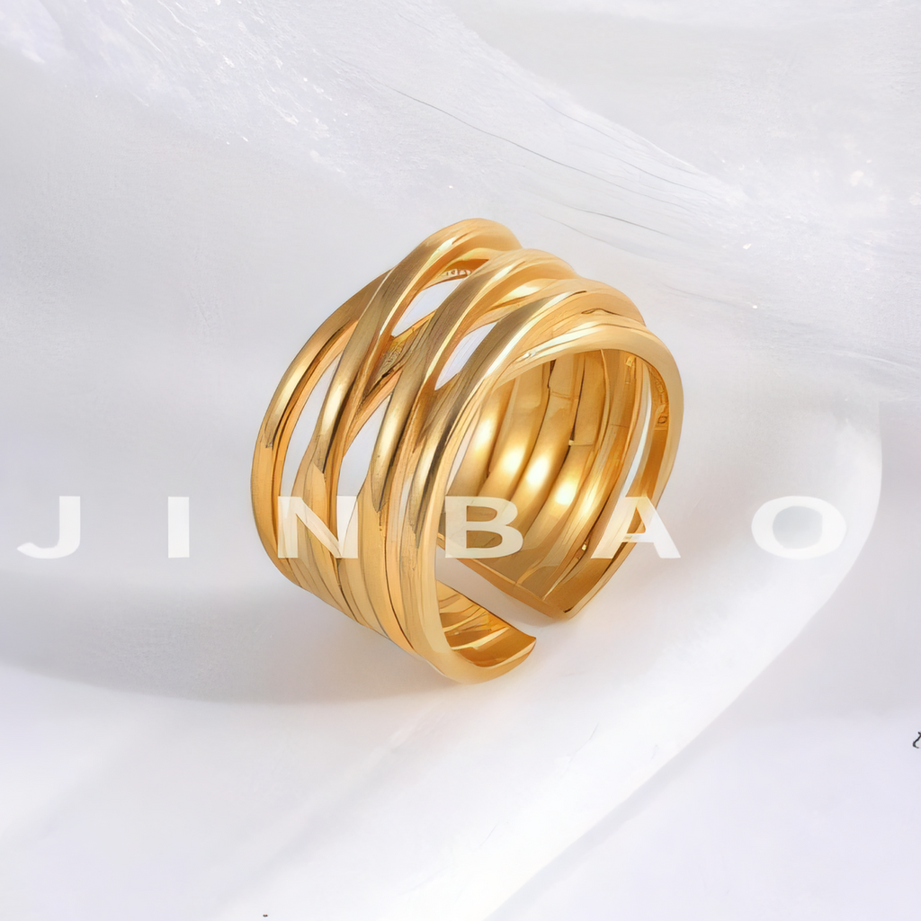 Multi-ring retro stacked design stainless steel women's ring | G00716