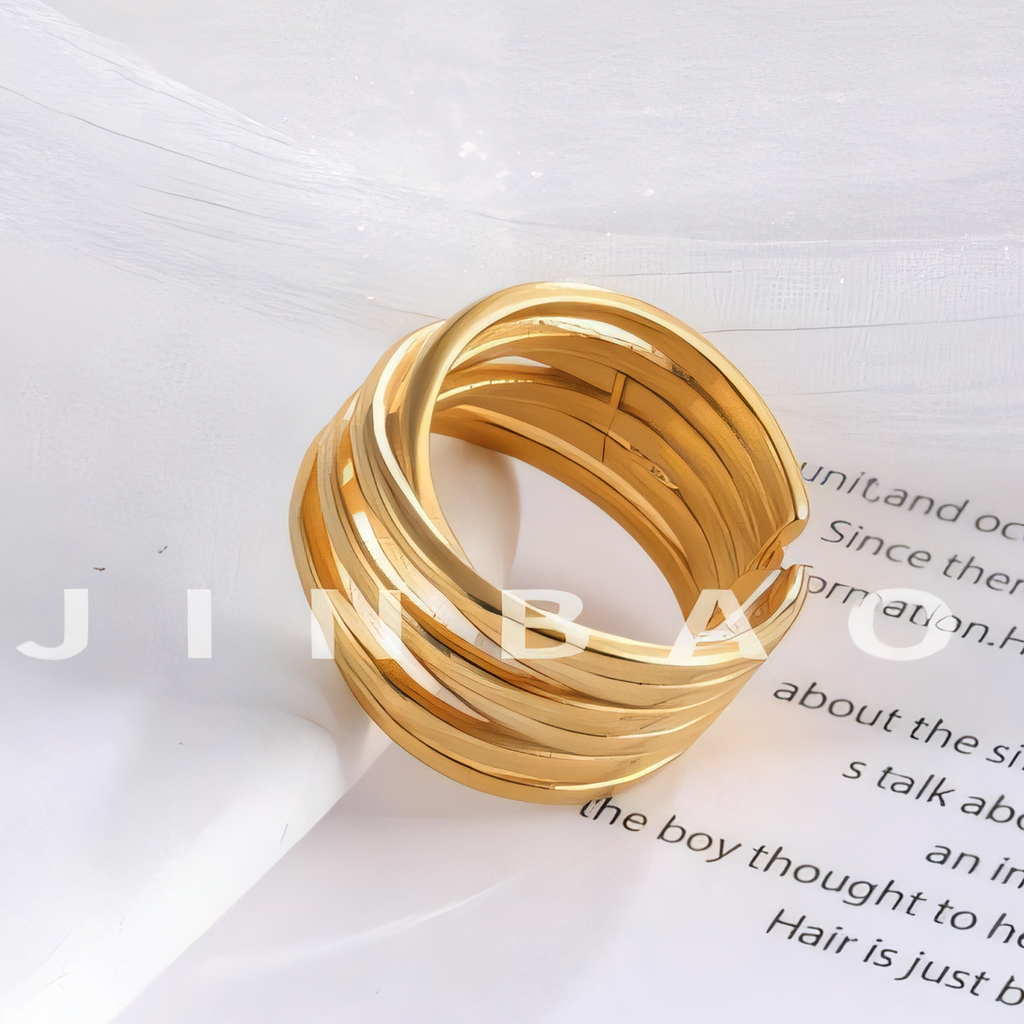 Multi-ring retro stacked design stainless steel women's ring | G00716