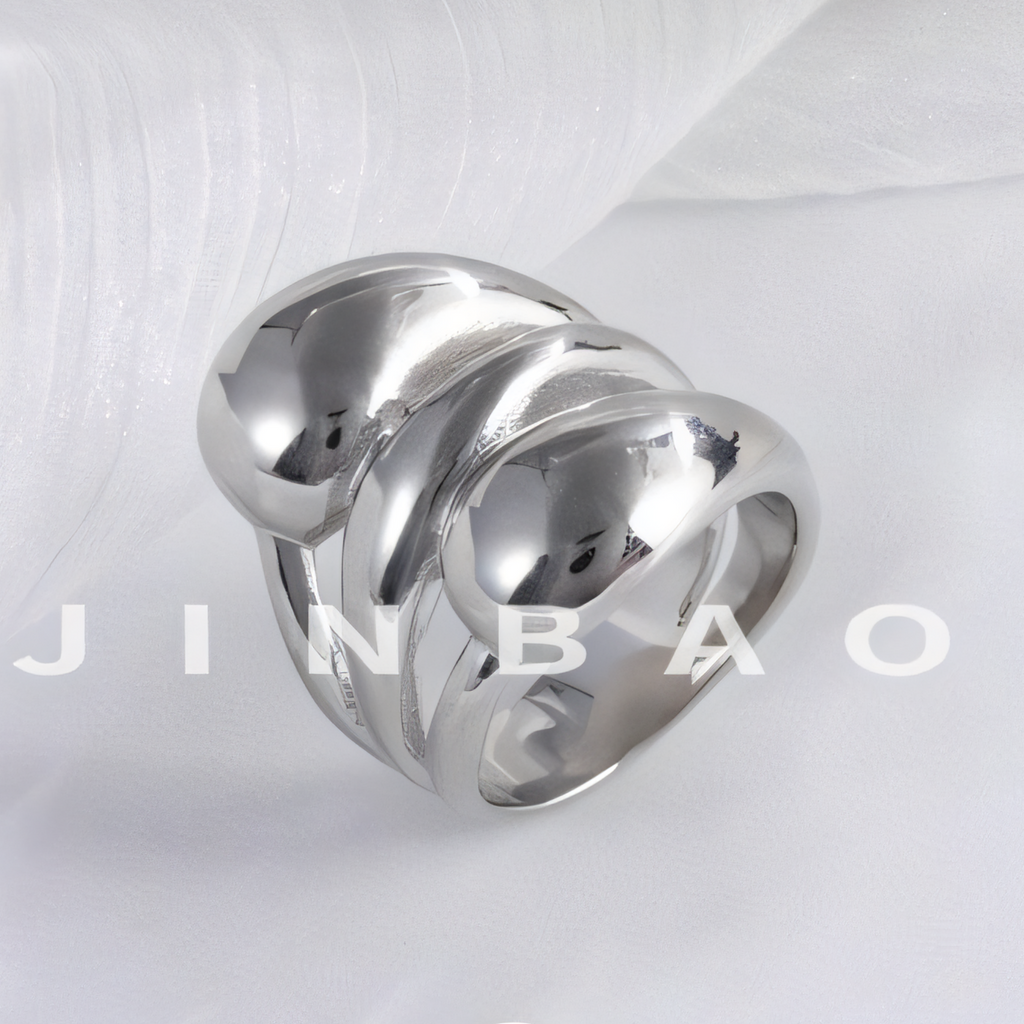 Triple Band Design Minimalist Fashion Stainless Steel Unisex Ring | G004320