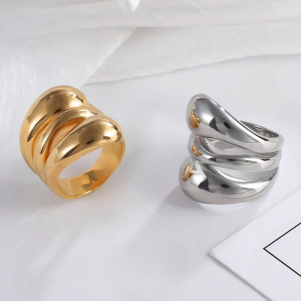 Triple Band Design Minimalist Fashion Stainless Steel Unisex Ring | G004320