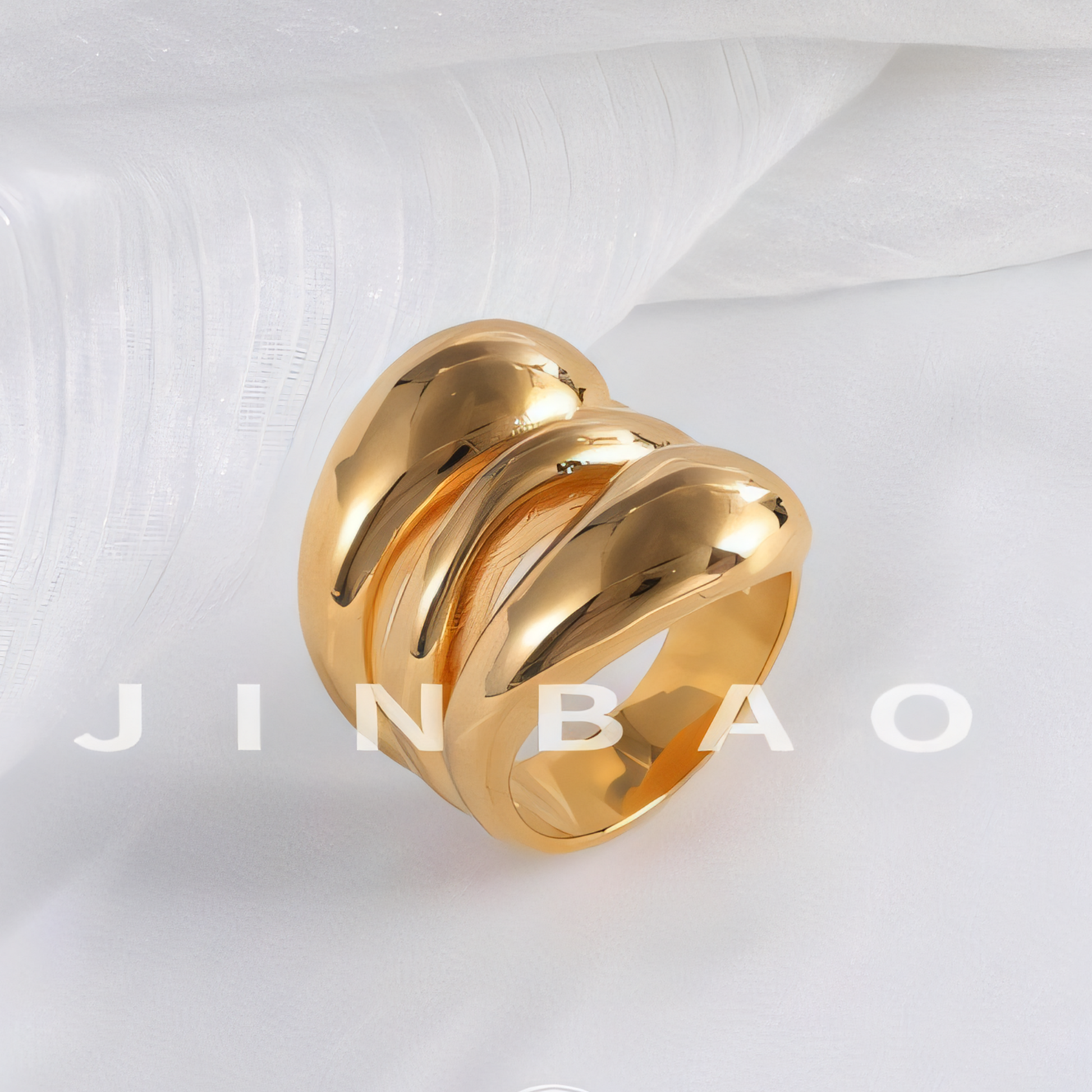 Triple Band Design Minimalist Fashion Stainless Steel Unisex Ring | G004320