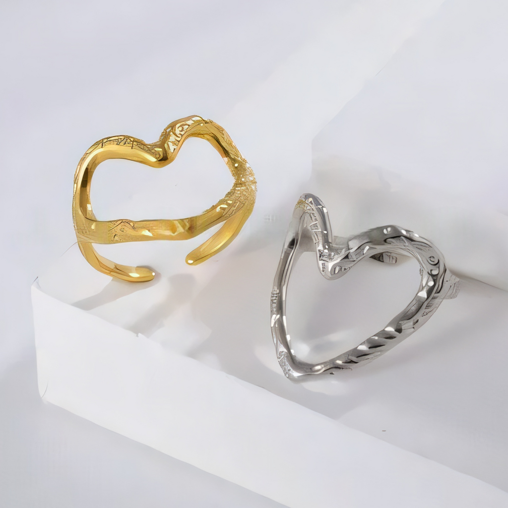 Twisted Heart Stainless Steel Ring Women Ring | G003841