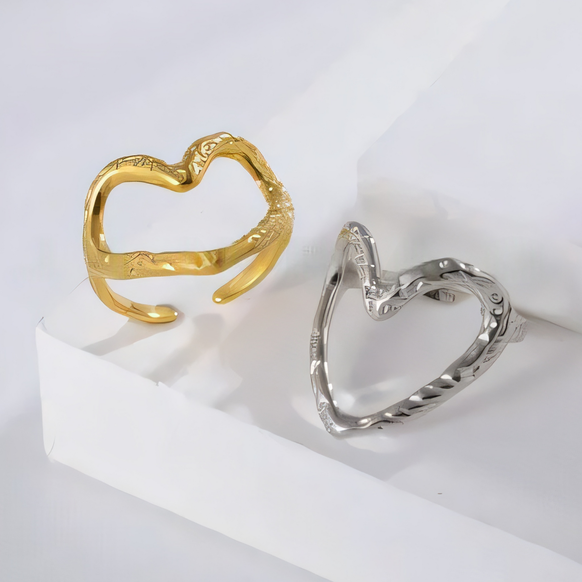 Twisted Heart Stainless Steel Ring Women Ring | G003841