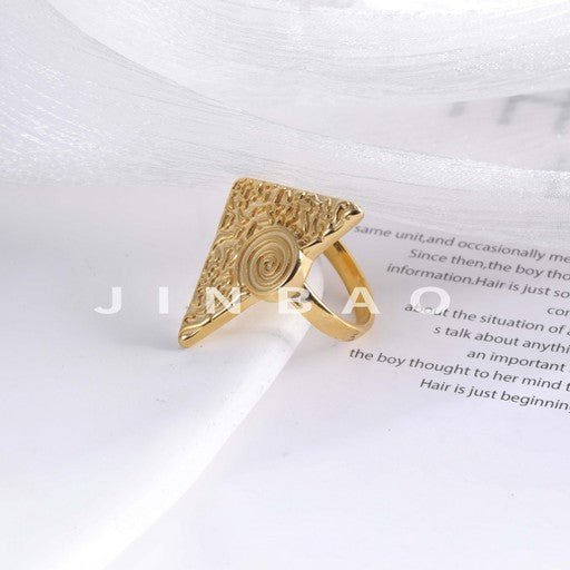 Unique Triangle Spiral Ring Men's Fashion Stainless Steel Ring | G003591
