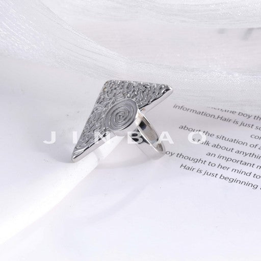 Unique Triangle Spiral Ring Men's Fashion Stainless Steel Ring | G003591