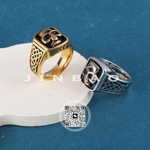 Vintage Celtic Knot Stainless Steel Ring For Men Gold Silver Tone | DZ1132